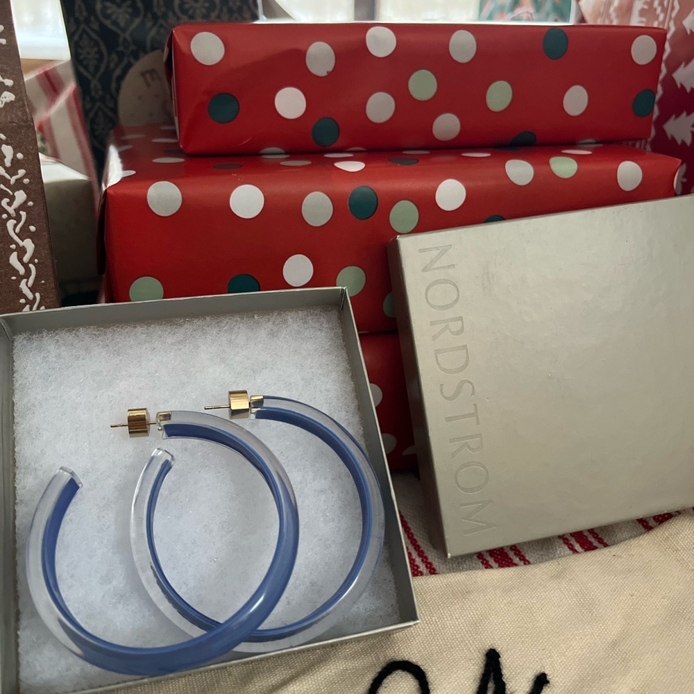 Alison Lou || Translucent Blue Lucite Jelly Hoop Earrings